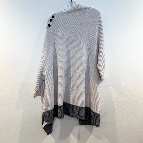 Rag & Bone 100% Merino Wool Asymmetric Cowl Neck Ribbed Knit Tunic Sweater Small - Picture 2 of 9